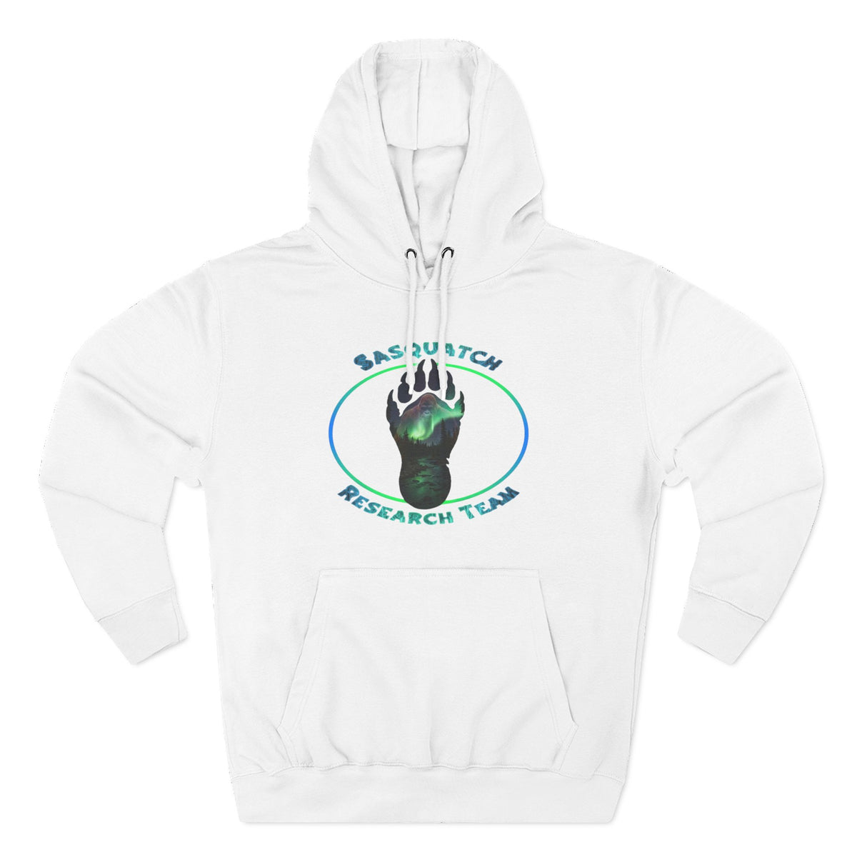 Sasquatch Research Team Hoodie — Cryptid Paw Logo Fleece Pullover
