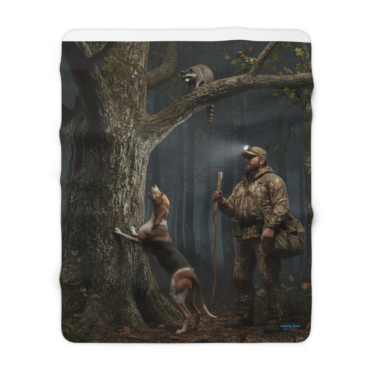 Hunter and Hound Sherpa Blanket — Camouflage Outdoorsman Throw
