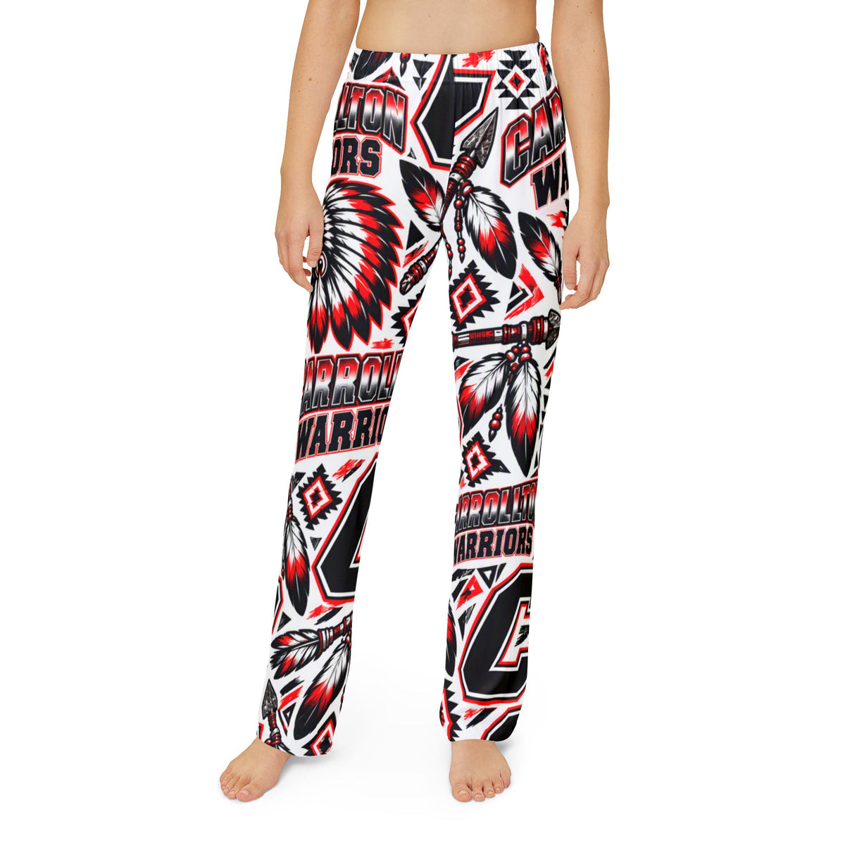 Kids Lounge Pants — Carrollton Warriors All-Over Print Cozy Pajama Pants