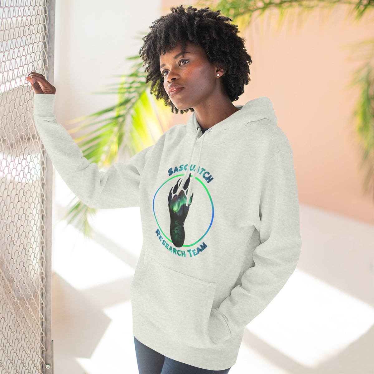 Sasquatch Research Team Hoodie — Cryptid Paw Logo Fleece Pullover
