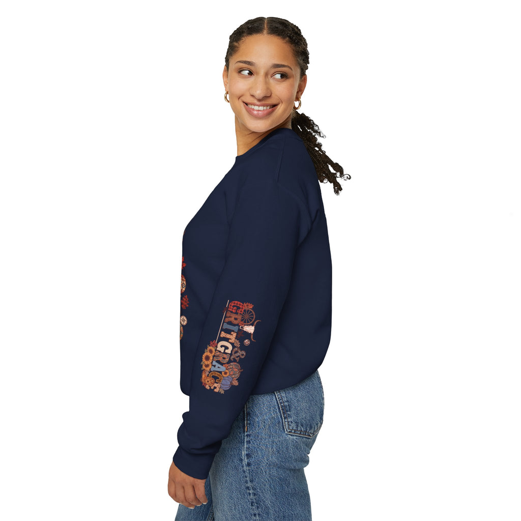 Country Roots Crewneck Sweatshirt — "Grit & Grace" Rustic Pumpkin Fall Design