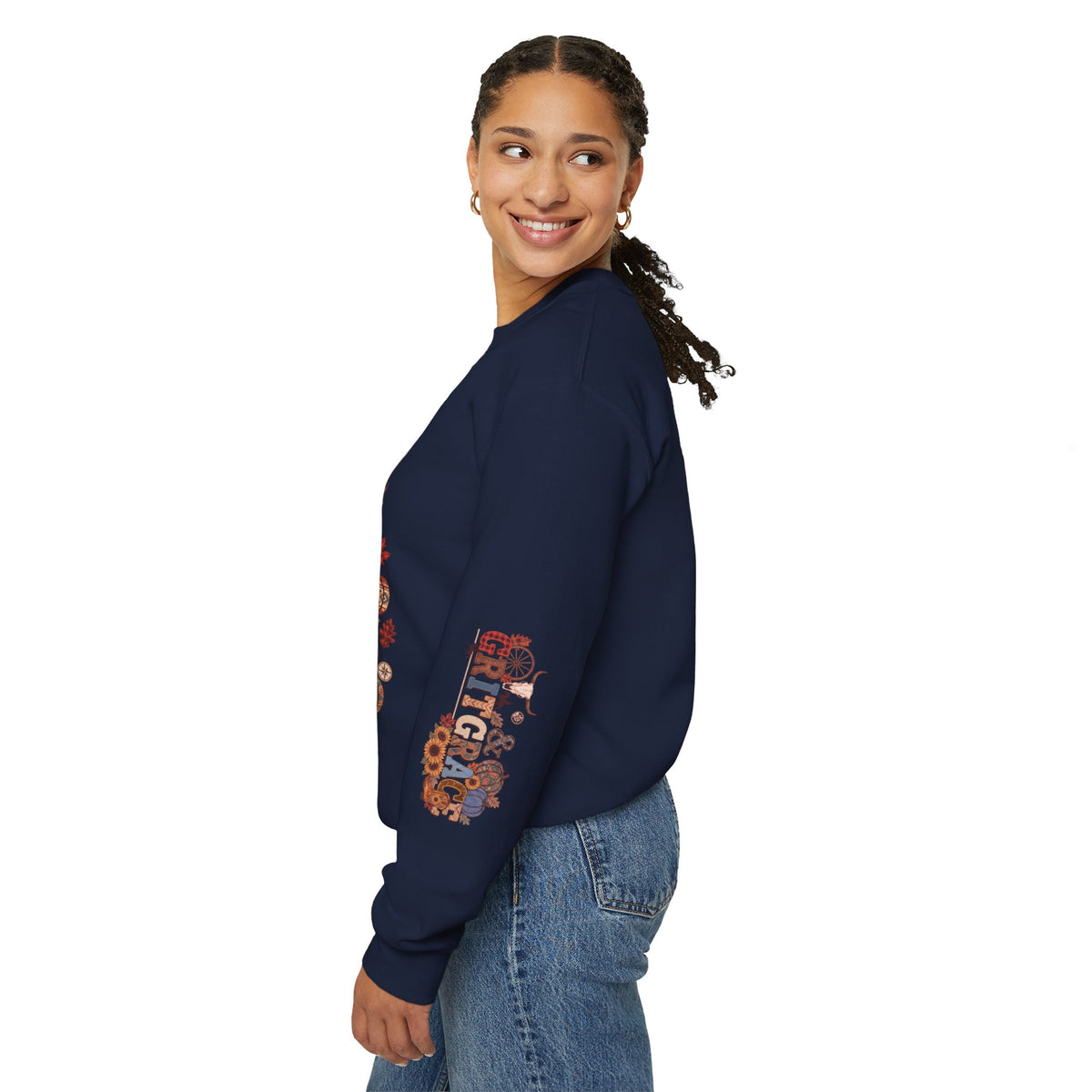Country Roots Crewneck Sweatshirt — "Grit & Grace" Rustic Pumpkin Fall Design