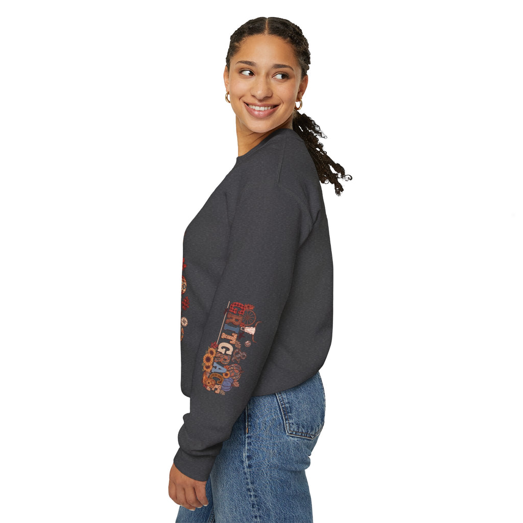 Country Roots Crewneck Sweatshirt — "Grit & Grace" Rustic Pumpkin Fall Design