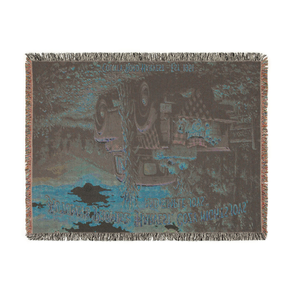 Vintage Truck Woven Blanket – Rustic Sunset Farmhouse Throw