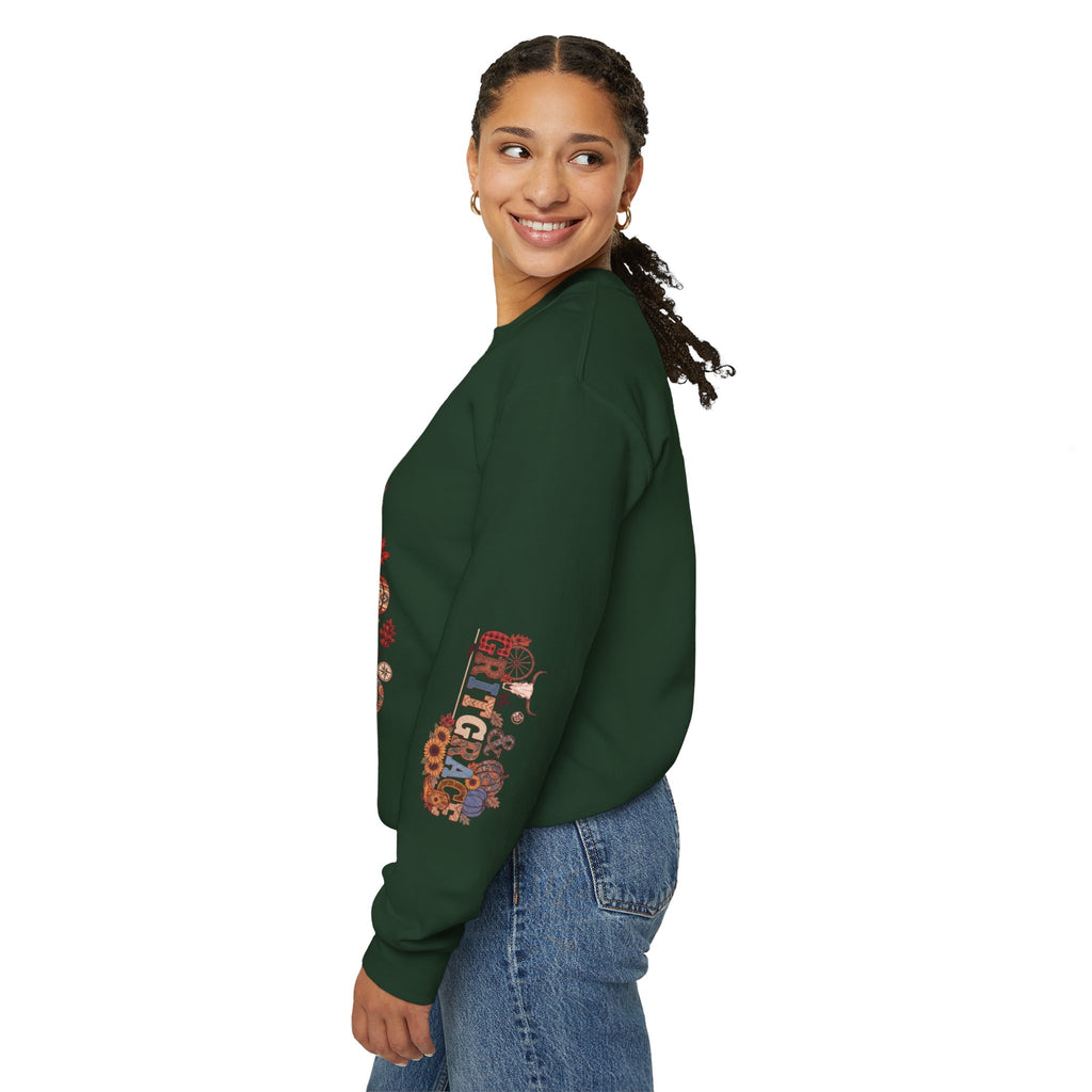 Country Roots Crewneck Sweatshirt — "Grit & Grace" Rustic Pumpkin Fall Design