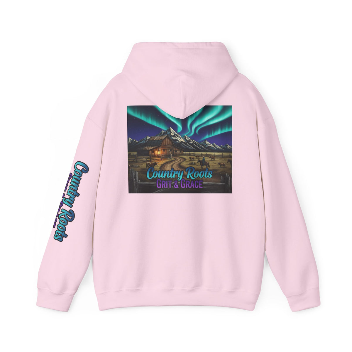 Country Roots Hoodie — Northern Lights Cabin Graphic Pullover