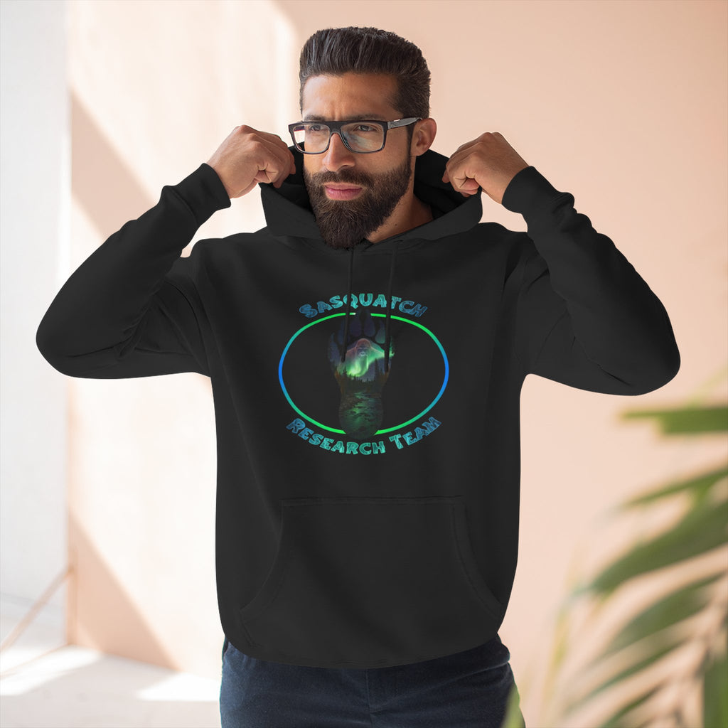 Sasquatch Research Team Hoodie — Cryptid Paw Logo Fleece Pullover