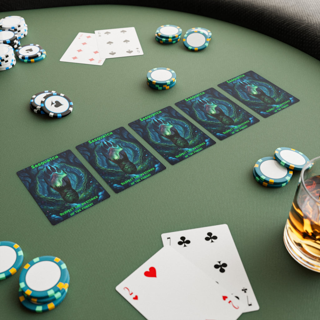 Sasquatch Night Mysteries Poker Cards " Respect the Mysteries of the Forest"