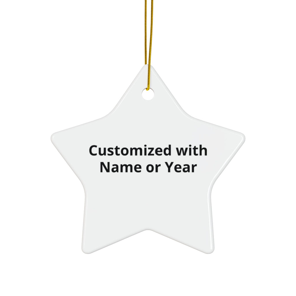 Round Ceramic Ornament — Snowy Cabin Winter Scene Holiday Decoration
