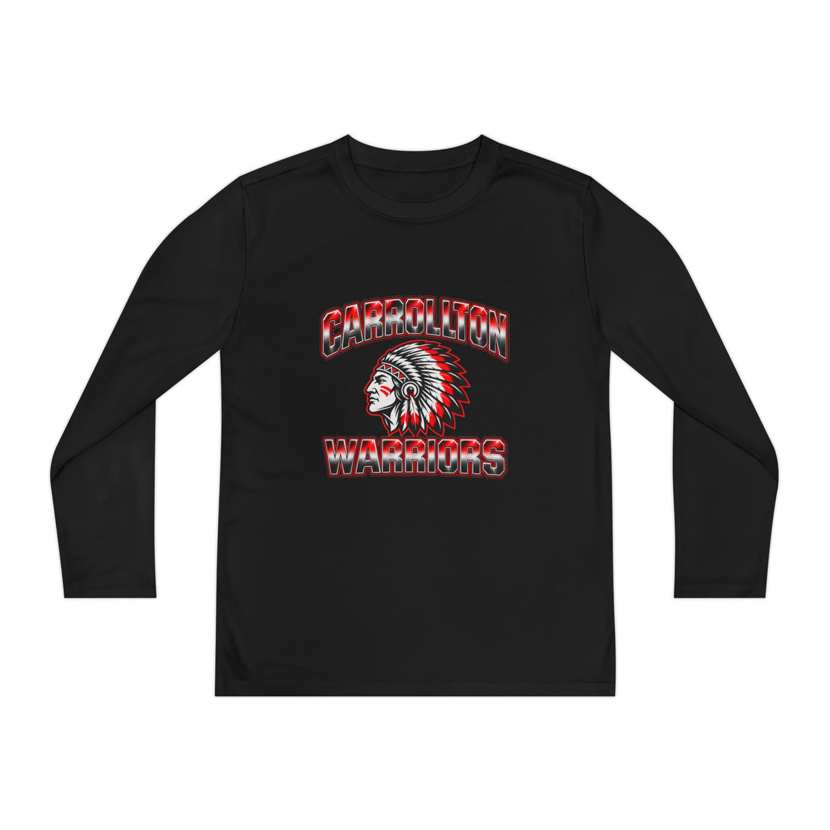 Youth Long Sleeve Tee - Carrollton Warriors Logo
