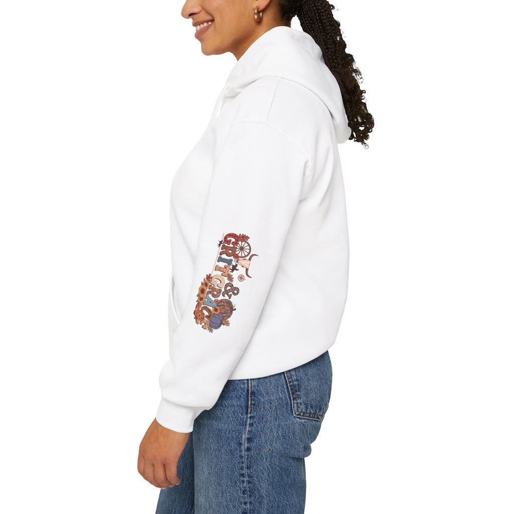 Country Roots Hoodie — "Grit & Grace" Floral Western Sweatshirt