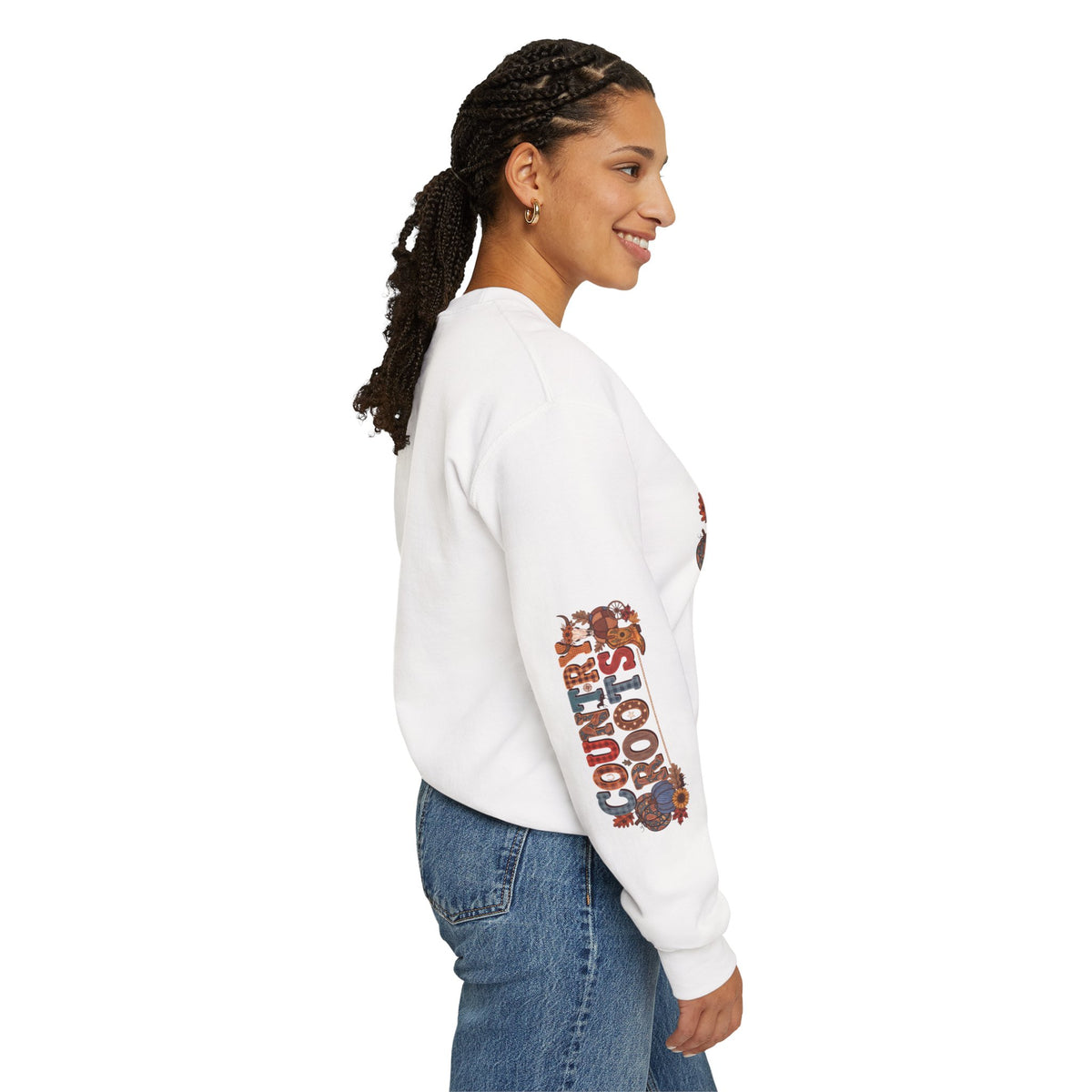 Country Roots Crewneck Sweatshirt — "Grit & Grace" Rustic Pumpkin Fall Design