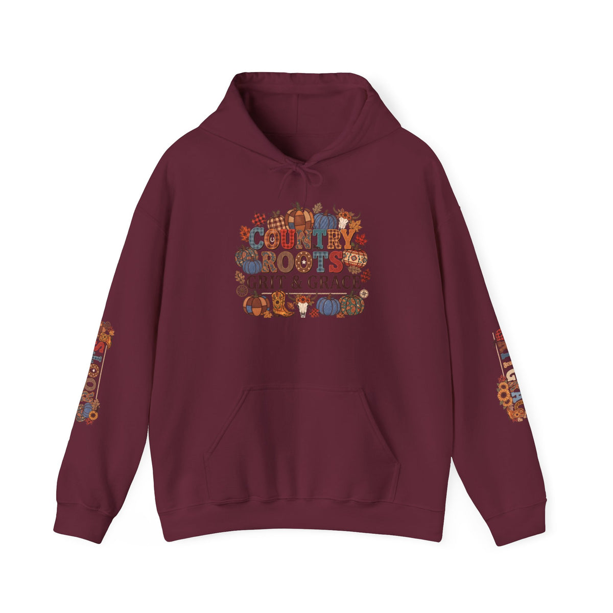 Country Roots Hoodie — "Grit & Grace" Floral Western Sweatshirt