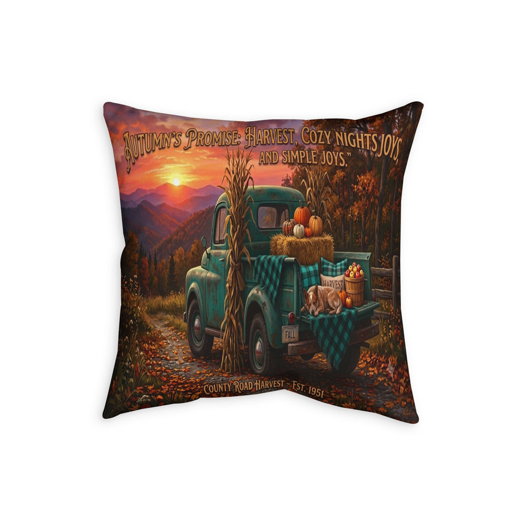 Autumn Harvest Truck Pillowcase – Cozy Fall Pumpkin Farmhouse Decor