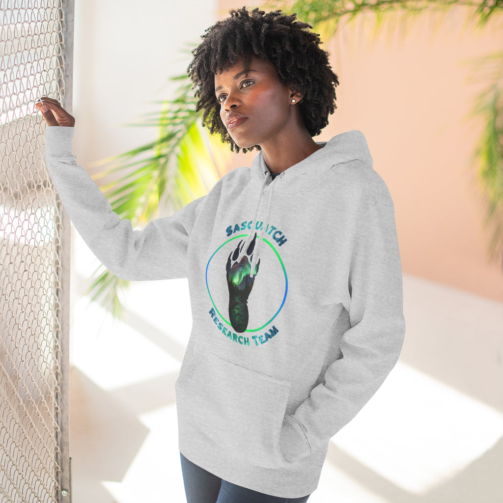 Sasquatch Research Team Hoodie — Cryptid Paw Logo Fleece Pullover