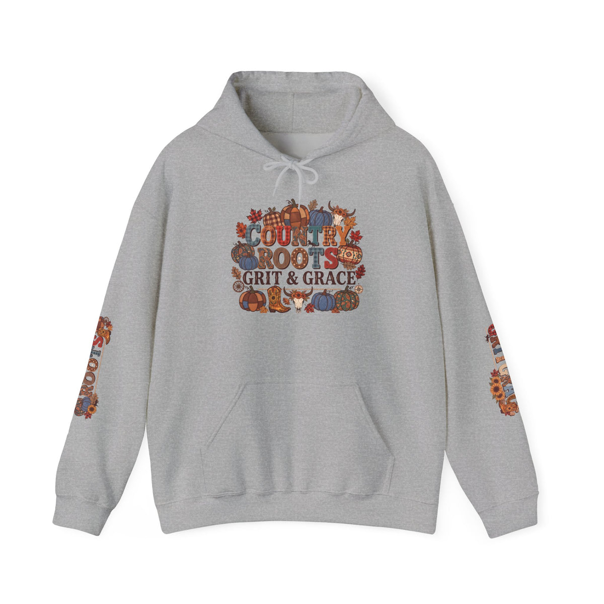 Country Roots Hoodie — "Grit & Grace" Floral Western Sweatshirt