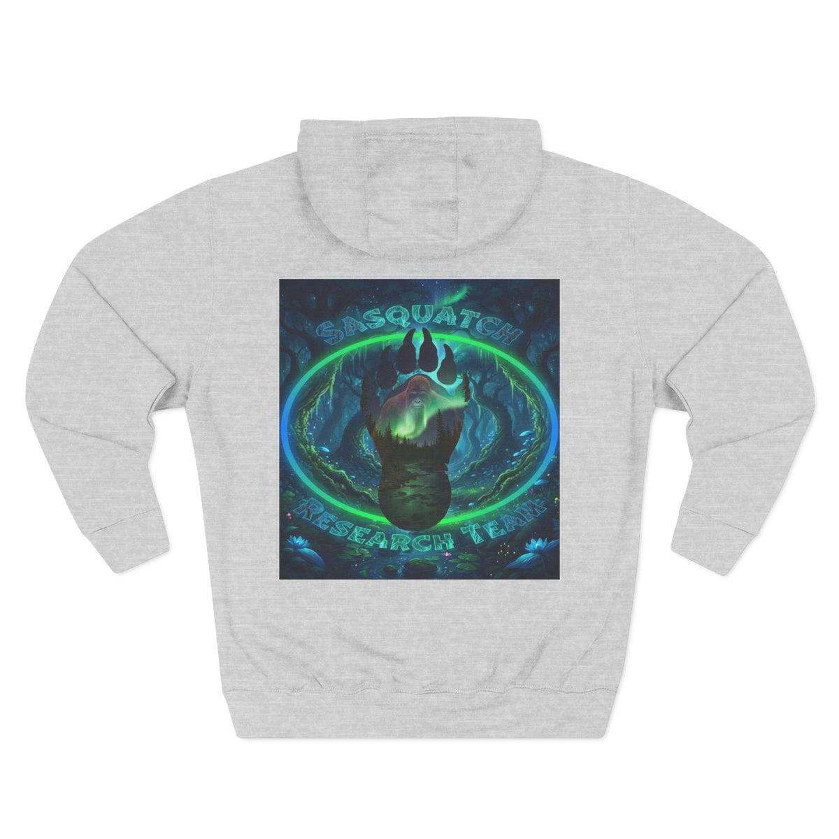 Sasquatch Research Team Hoodie — Cryptid Paw Logo Fleece Pullover