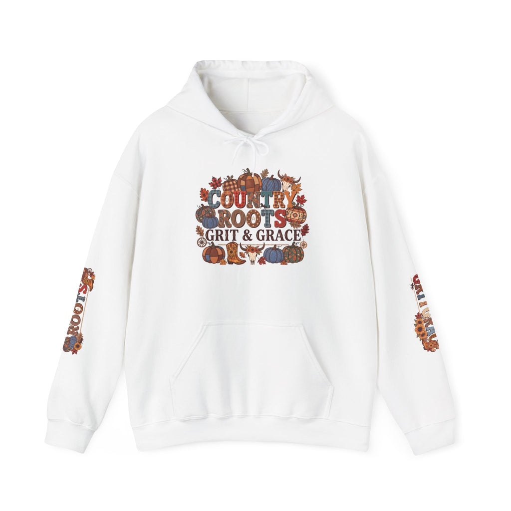 Country Roots Hoodie — "Grit & Grace" Floral Western Sweatshirt