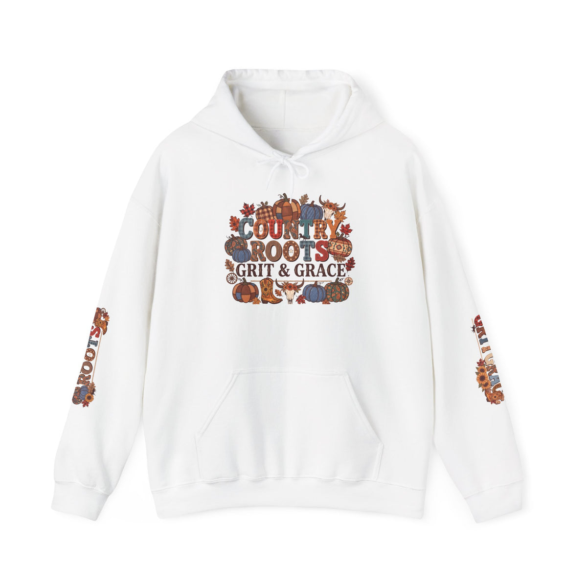 Country Roots Hoodie — "Grit & Grace" Floral Western Sweatshirt