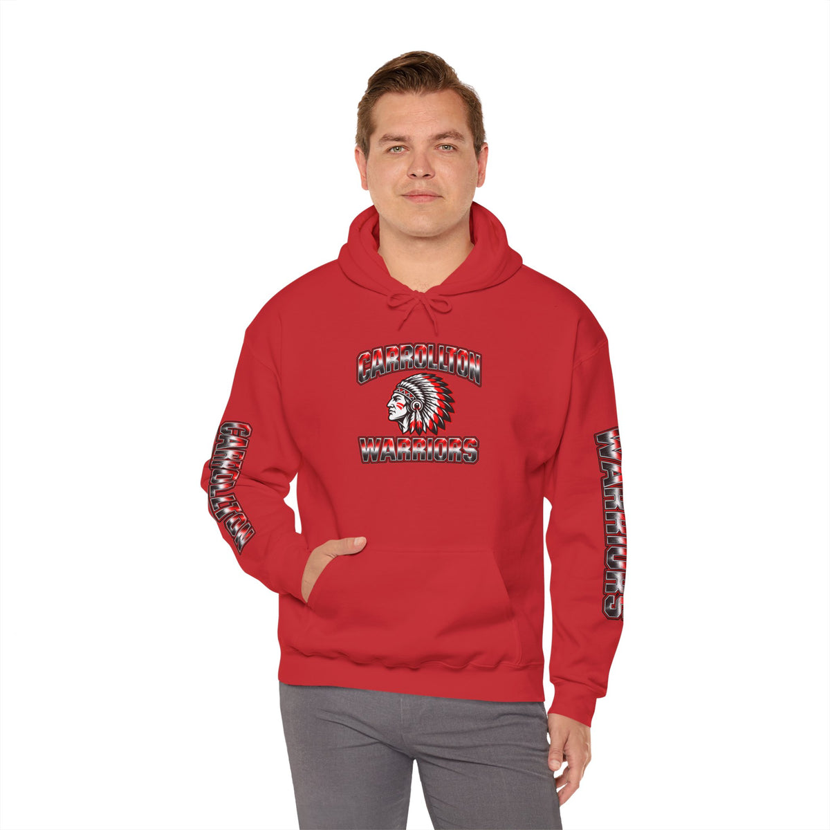 Hoodie — Embroidered Warriors Native Chief Logo Pullover