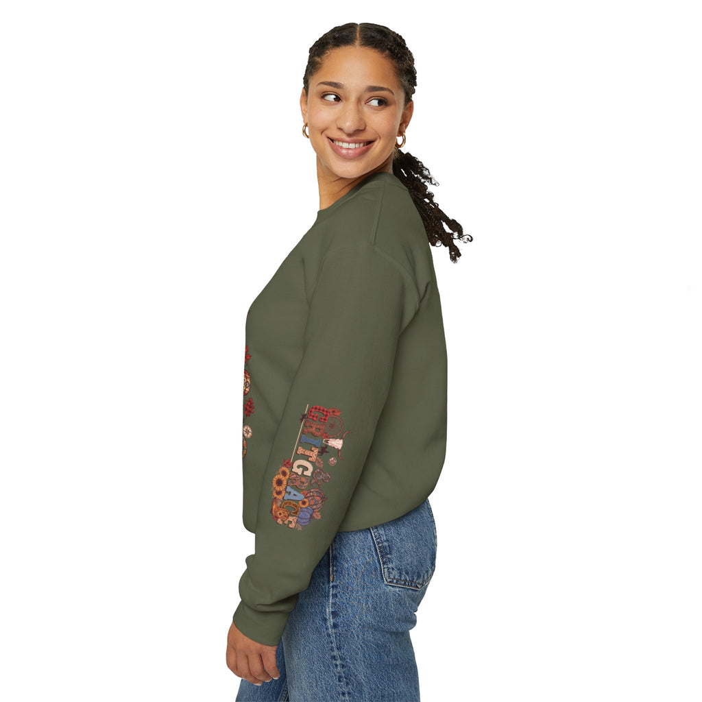 Country Roots Crewneck Sweatshirt — "Grit & Grace" Rustic Pumpkin Fall Design