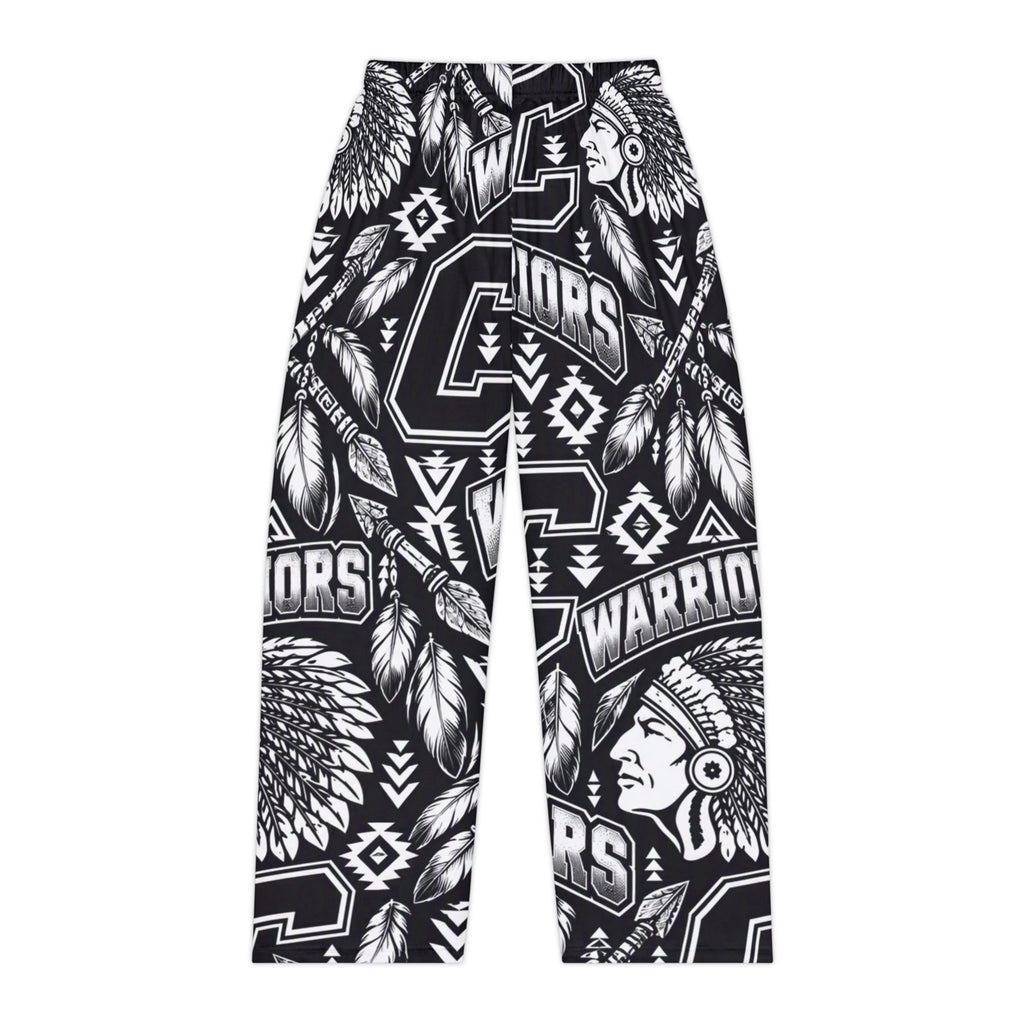 Carrollton Warriors Pattern Women's Pajama Pants — Black & White Native-Inspired All-Over Print