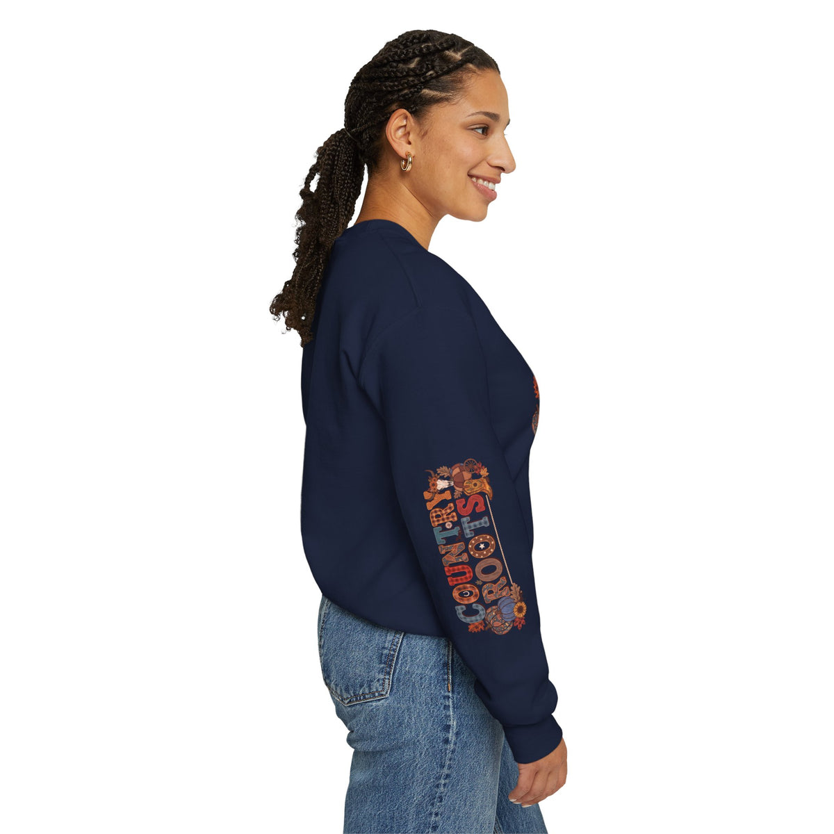 Country Roots Crewneck Sweatshirt — "Grit & Grace" Rustic Pumpkin Fall Design