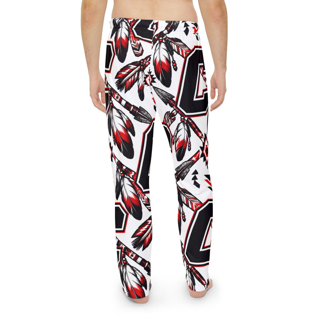 Native Feather Pattern Pajama Pants — All-Over Print Men's Lounge Pants