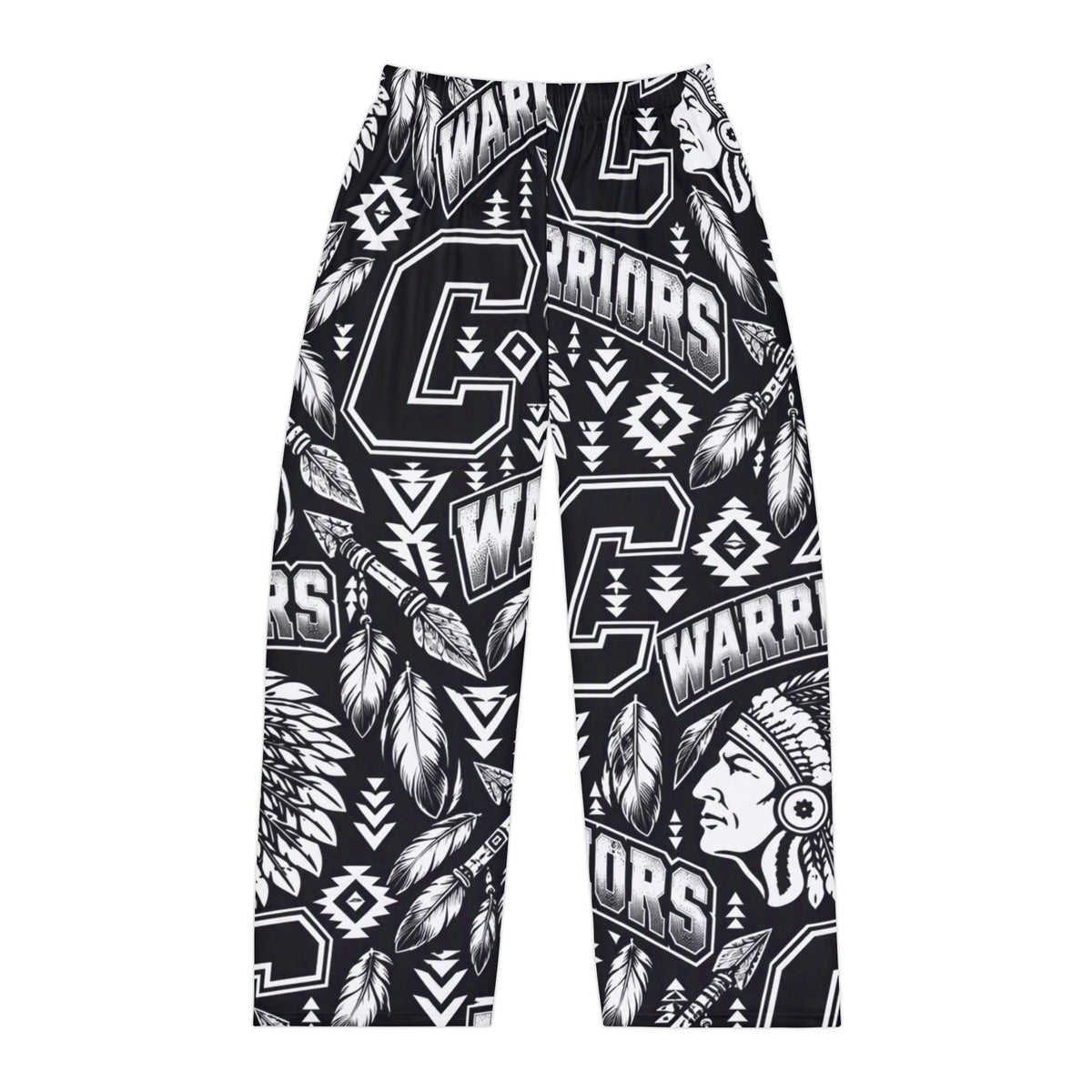 Carrollton Warriors Spirit Black and White Pattern Pajama Pants-Men's