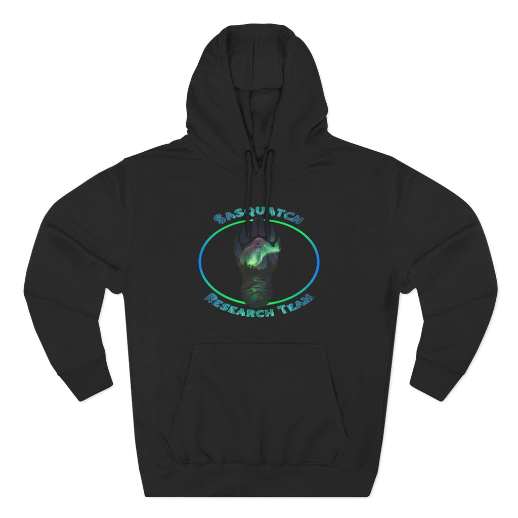Sasquatch Research Team Hoodie — Cryptid Paw Logo Fleece Pullover