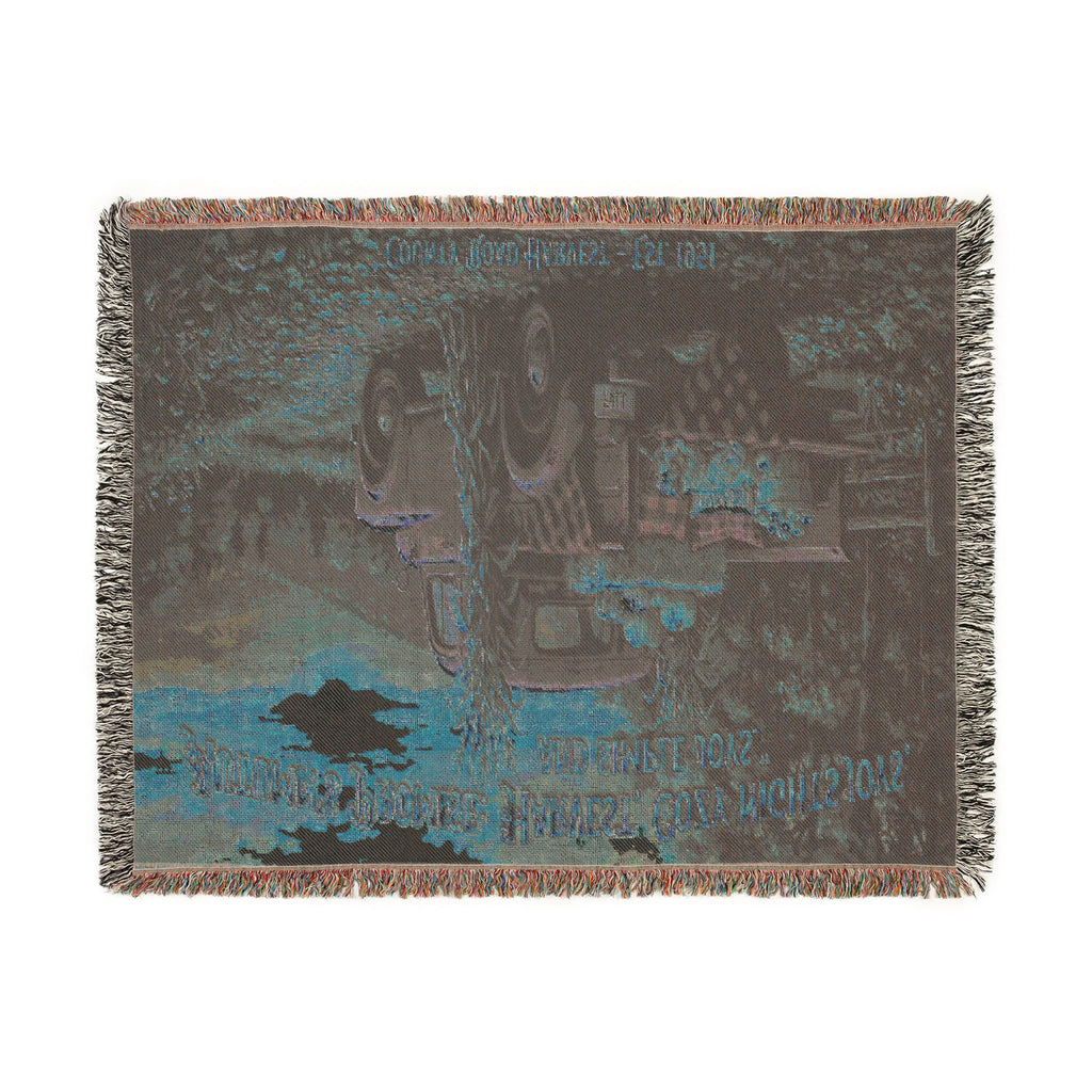 Vintage Truck Woven Blanket – Rustic Sunset Farmhouse Throw