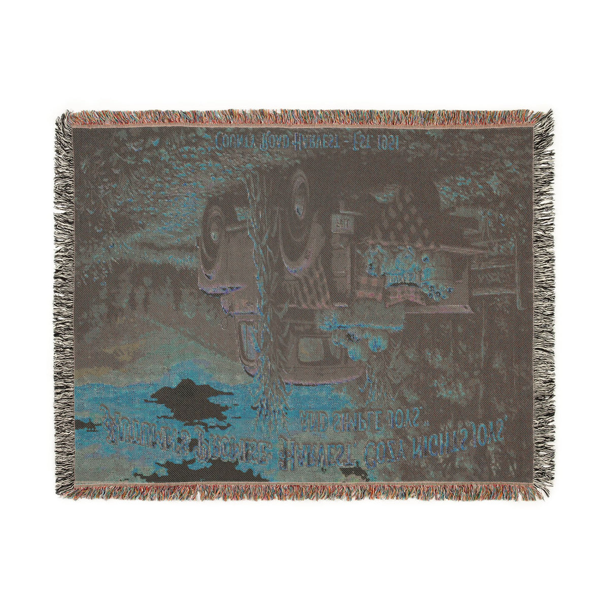 Vintage Truck Woven Blanket – Rustic Sunset Farmhouse Throw