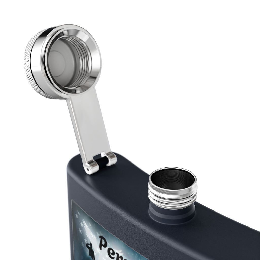 Personalized Military Memorial Flask — 6oz Stainless Steel Veteran Salute