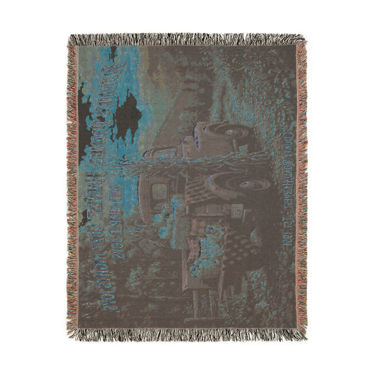 Vintage Truck Woven Blanket – Rustic Sunset Farmhouse Throw