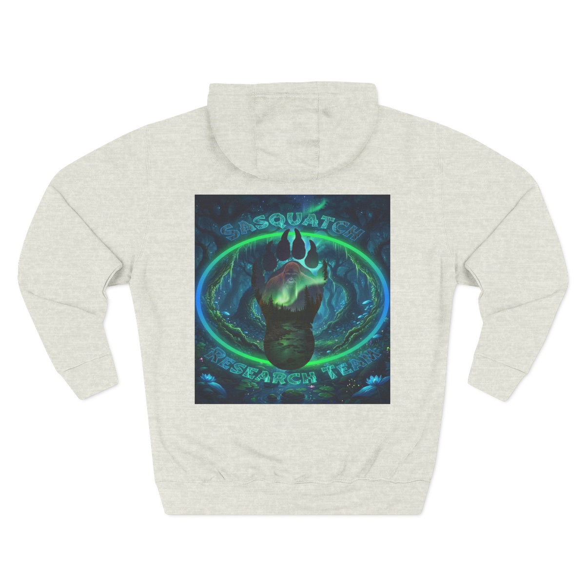 Sasquatch Research Team Hoodie — Cryptid Paw Logo Fleece Pullover