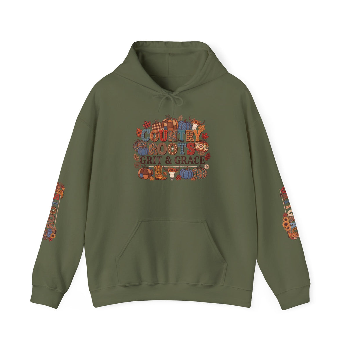Country Roots Hoodie — "Grit & Grace" Floral Western Sweatshirt
