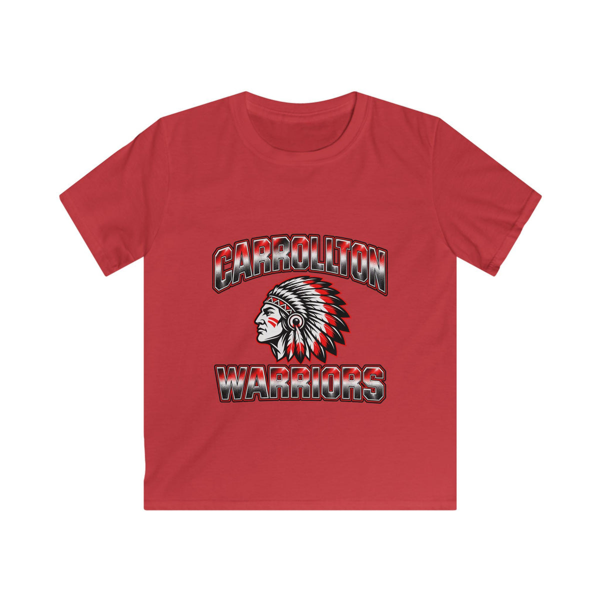 Kids Tee — Carrollton Warriors Tribal Mascot School Spirit Shirt