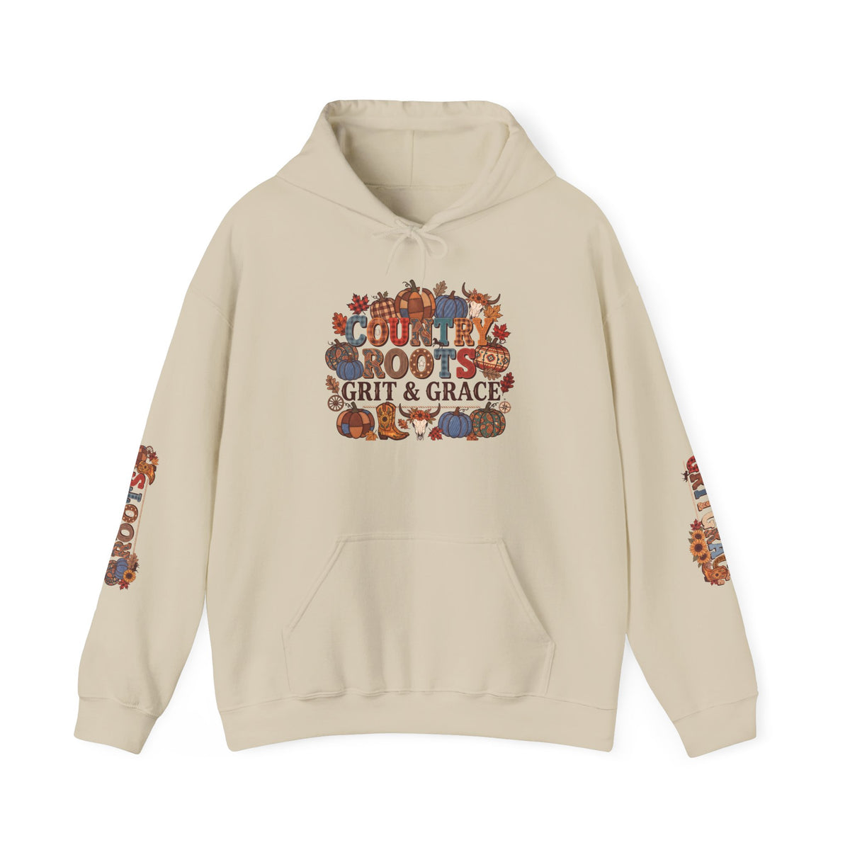 Country Roots Hoodie — "Grit & Grace" Floral Western Sweatshirt