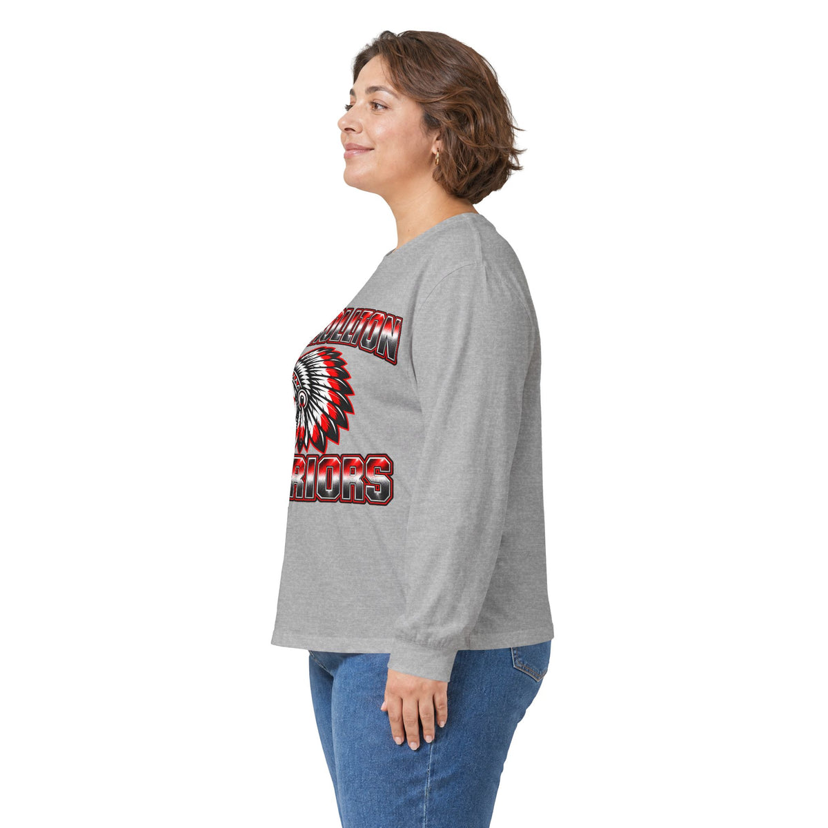 Women's Long Sleeve Tee — Carrollton Warriors Tribal Mascot School Spirit Shirt