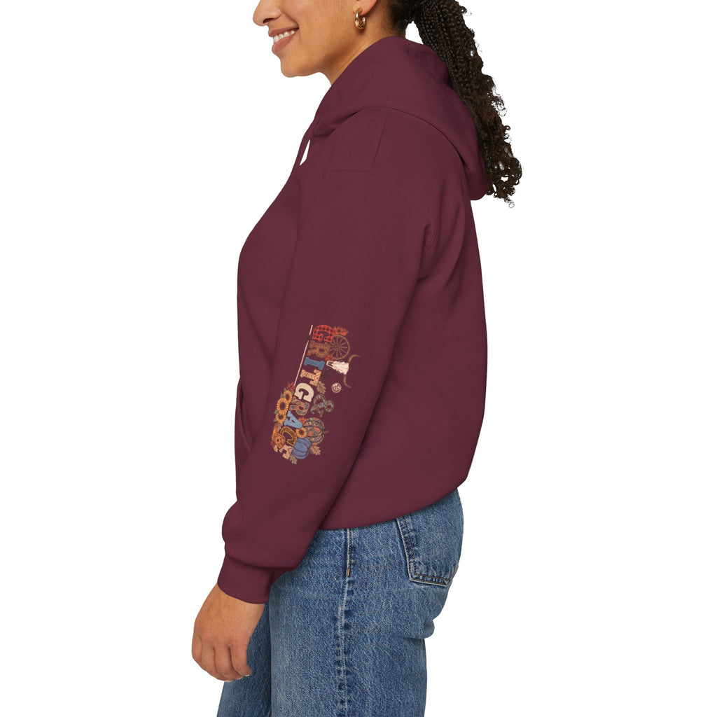 Country Roots Hoodie — "Grit & Grace" Floral Western Sweatshirt