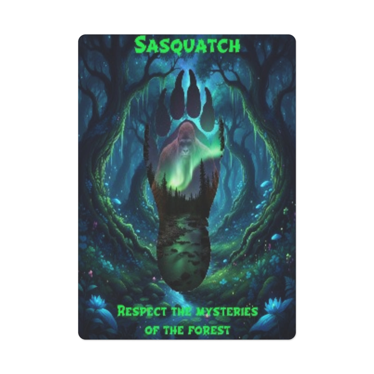 Sasquatch Night Mysteries Poker Cards " Respect the Mysteries of the Forest"
