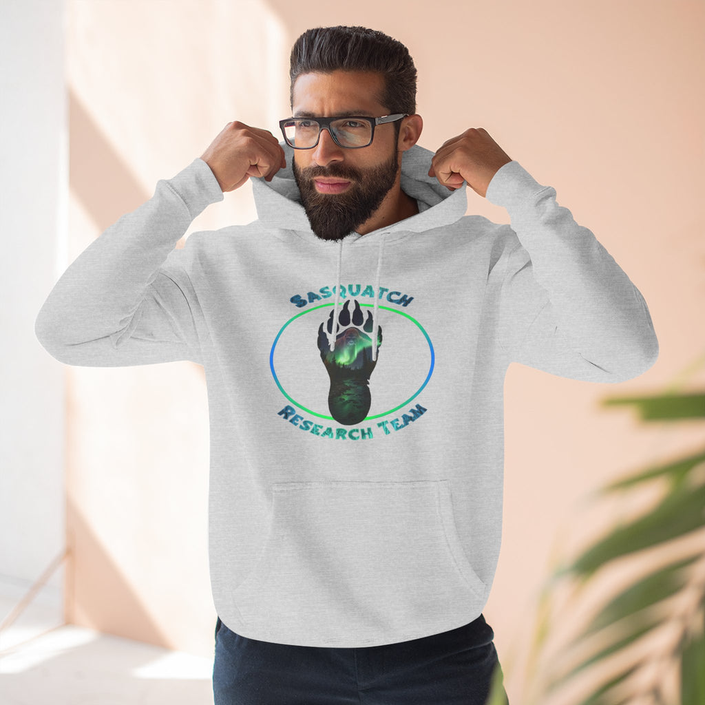 Sasquatch Research Team Hoodie — Cryptid Paw Logo Fleece Pullover