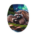 Raccoon Family Bath Mat Set – 3-Piece Forest Wildlife Bathroom Rugs