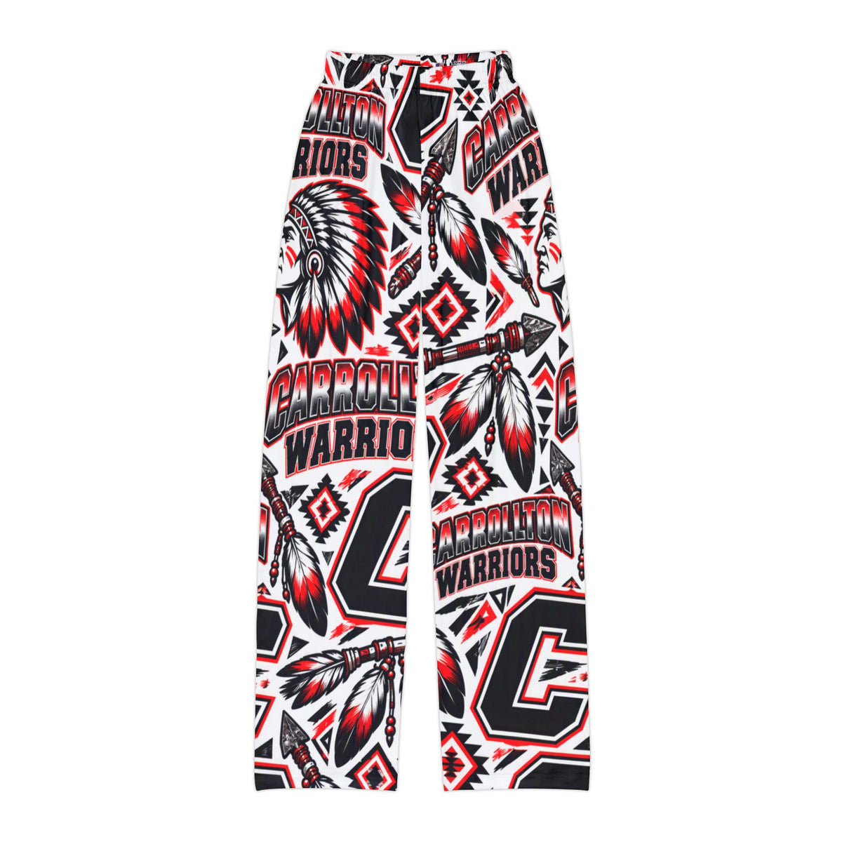 Kids Lounge Pants — Carrollton Warriors All-Over Print Cozy Pajama Pants