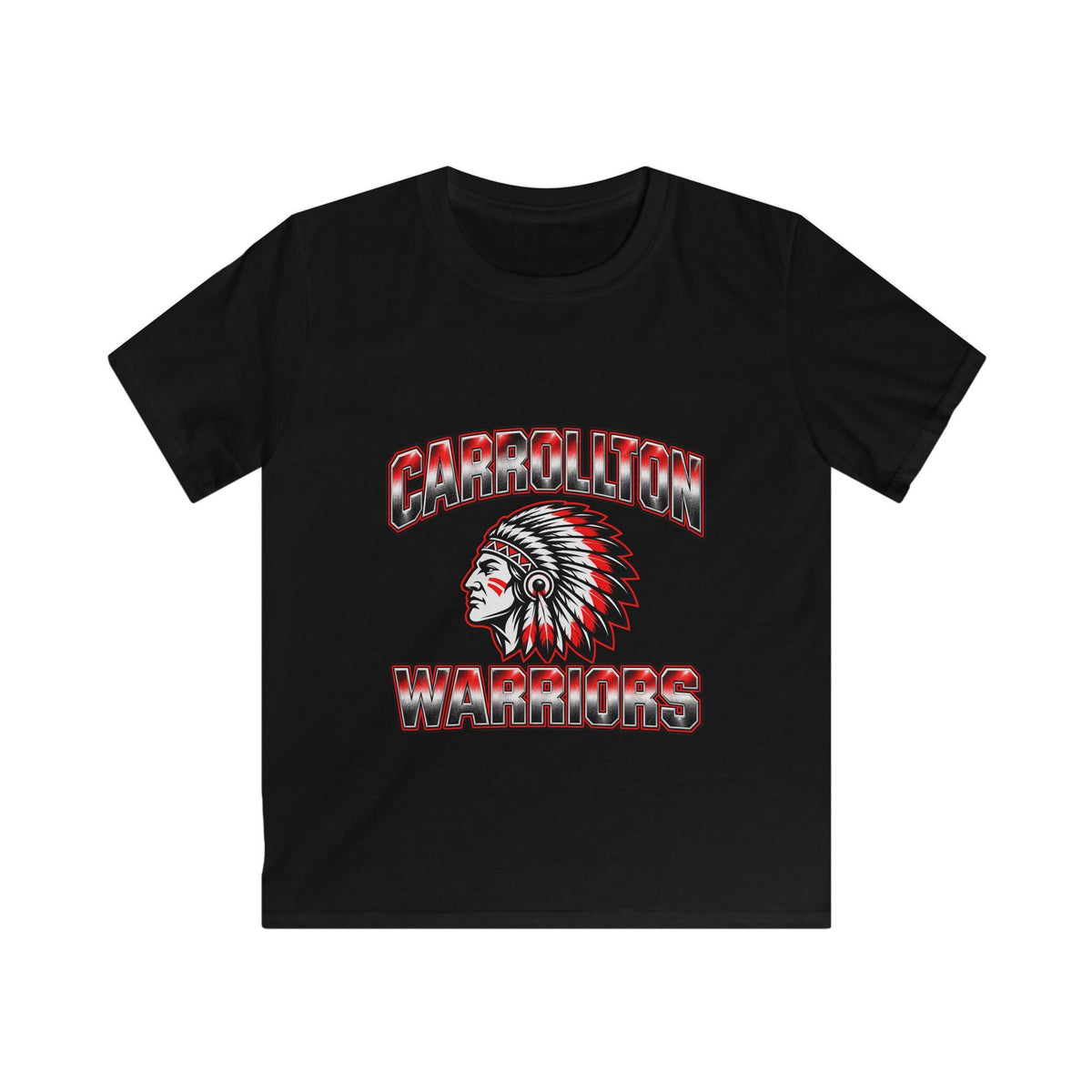Kids Tee — Carrollton Warriors Tribal Mascot School Spirit Shirt