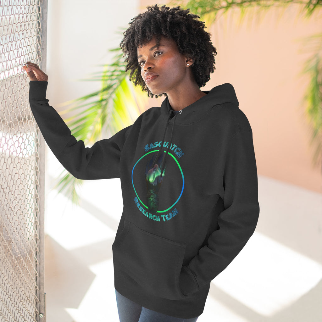Sasquatch Research Team Hoodie — Cryptid Paw Logo Fleece Pullover