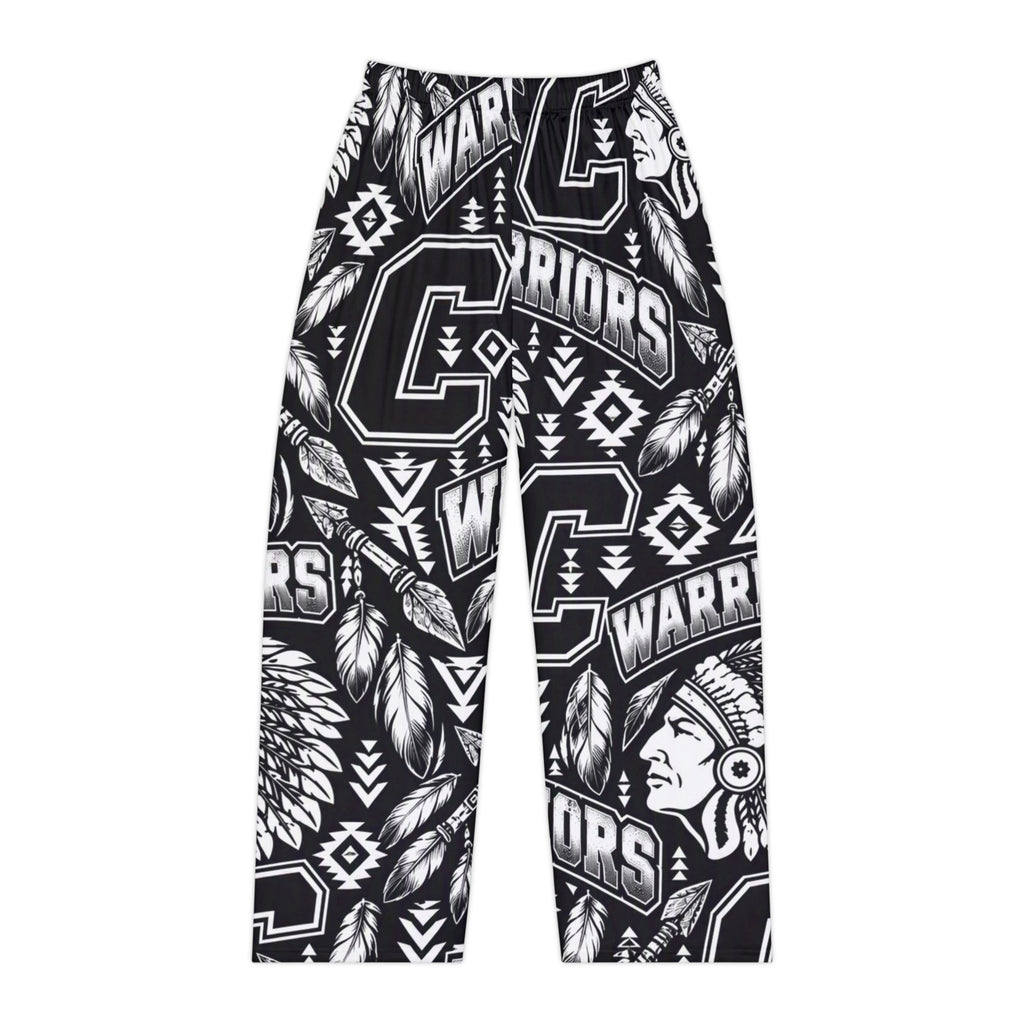 Carrollton Warriors Pattern Women's Pajama Pants — Black & White Native-Inspired All-Over Print