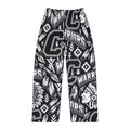 Carrollton Warriors Pattern Women's Pajama Pants — Black & White Native-Inspired All-Over Print