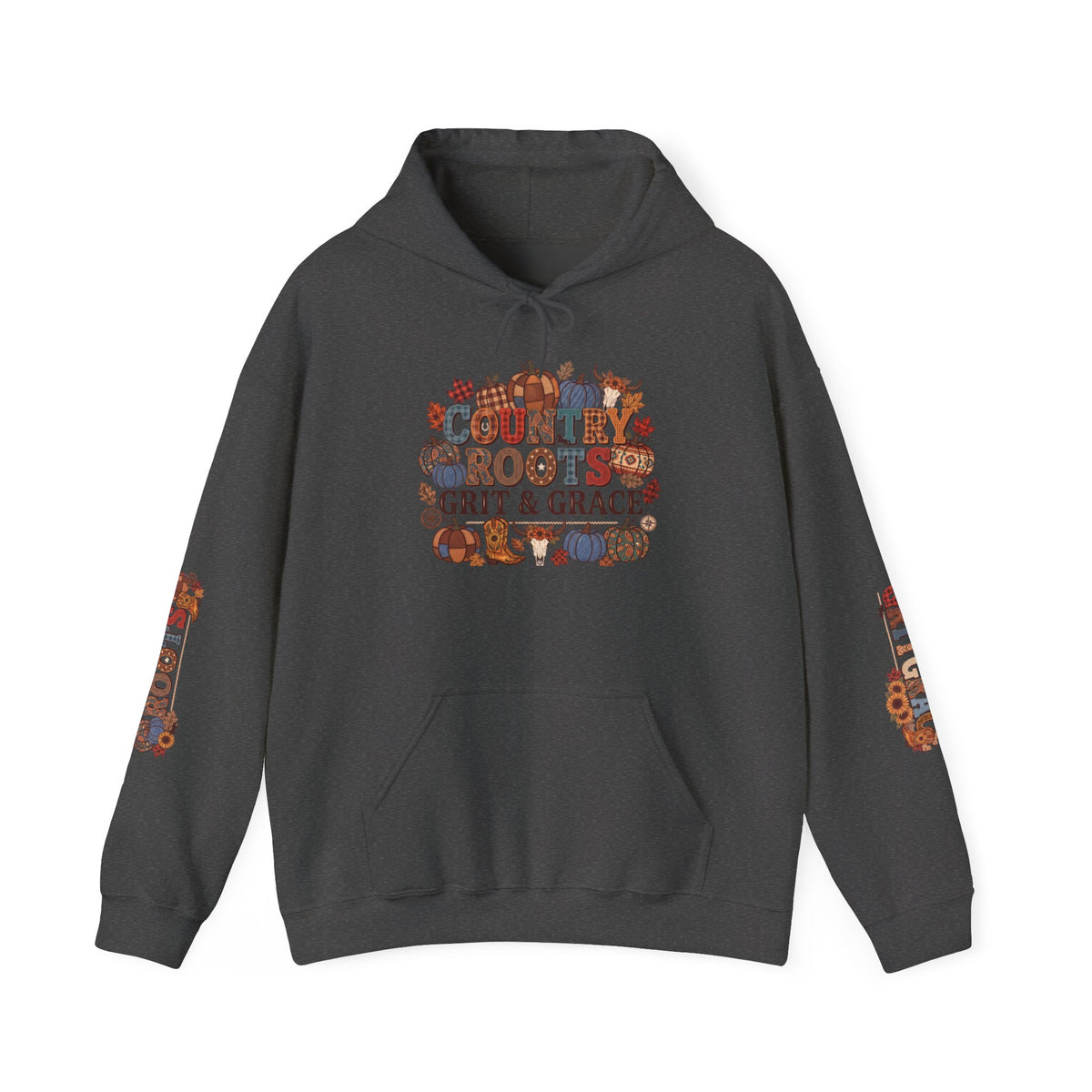 Country Roots Hoodie — "Grit & Grace" Floral Western Sweatshirt