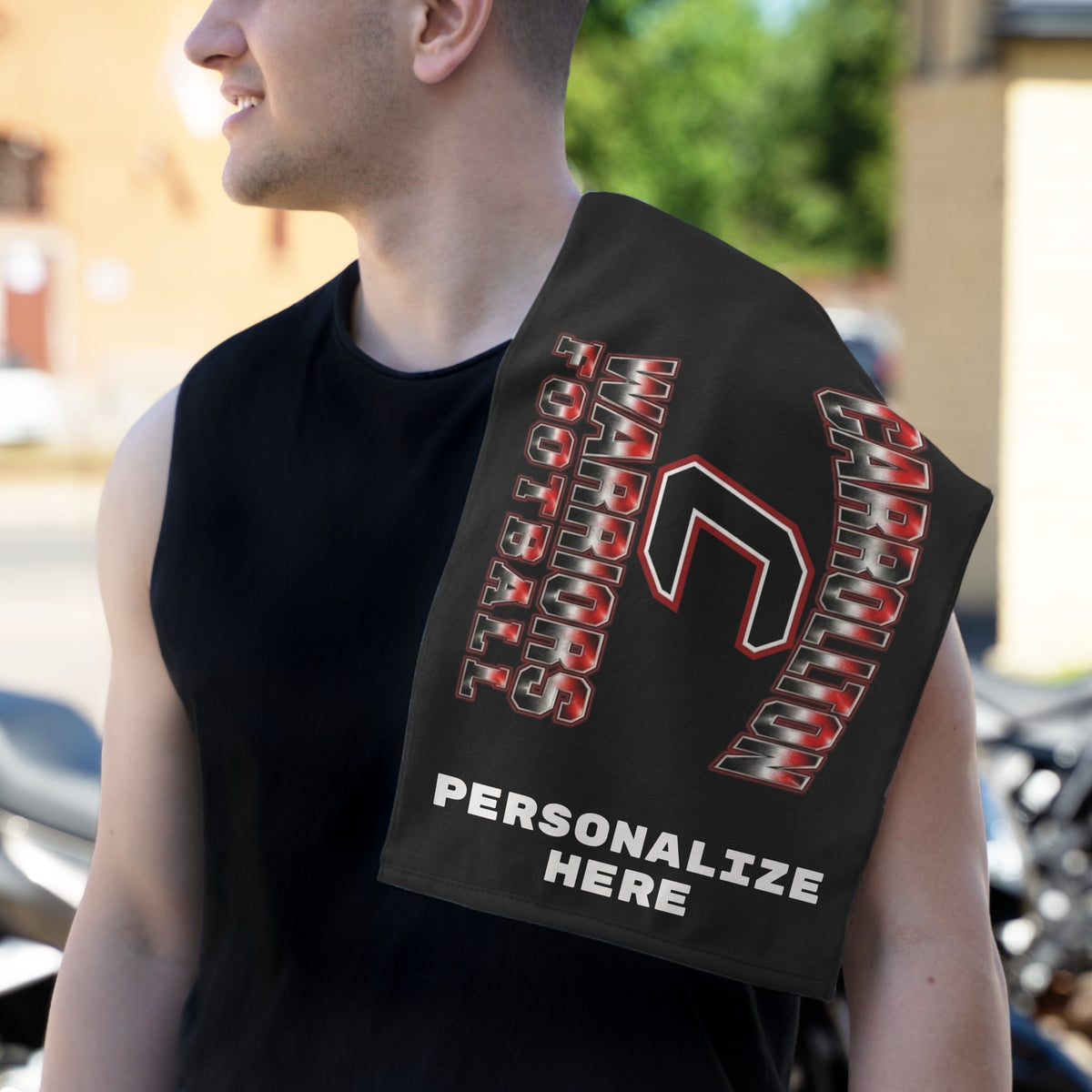 Carrollton Warriors Football Personalized Rally Towel